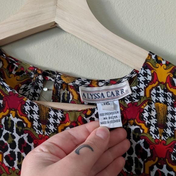 ALYSSA CARR Vintage Leopard Houndstooth Blouse - Picture 4 of 7